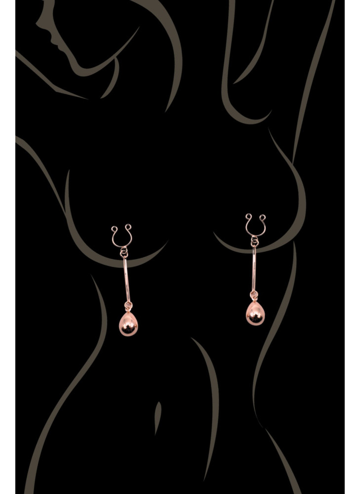 Bijou pince téton, forme perle doré rose - SO-0189